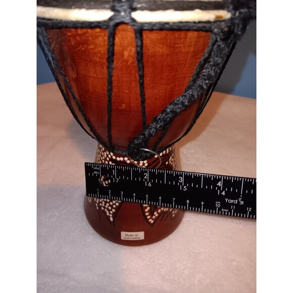 Indonesian Handmade Mini Wood Drum Pre-owned - Picture 7 of 10